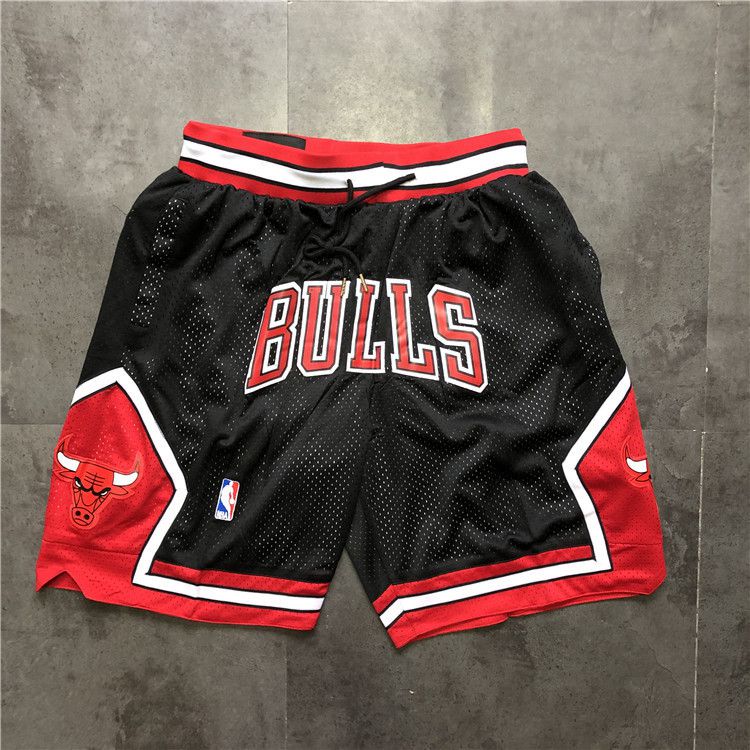 Men NBA 2021 Chicago Bulls Black Shorts 4